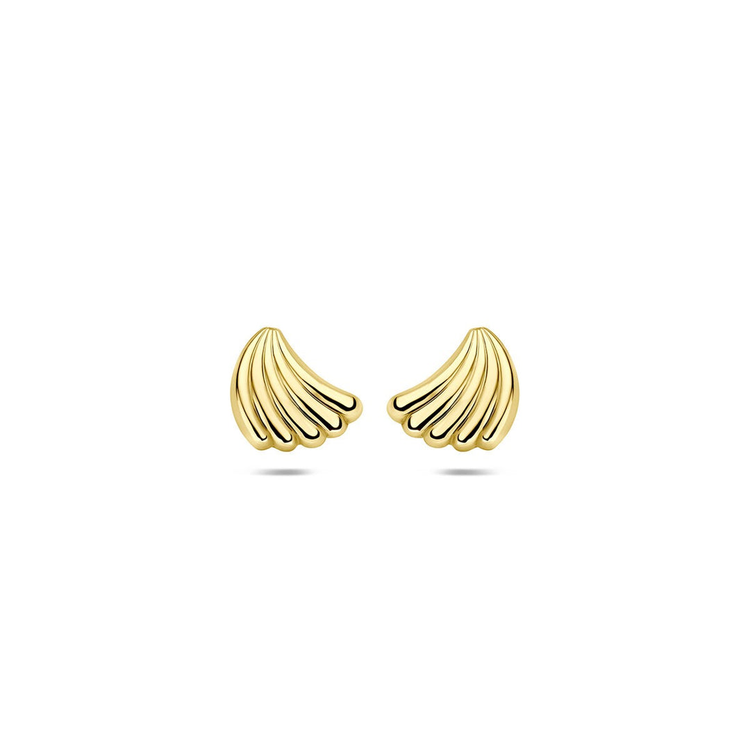 9k Geelgouden oorknoppen 7 x 6 mm