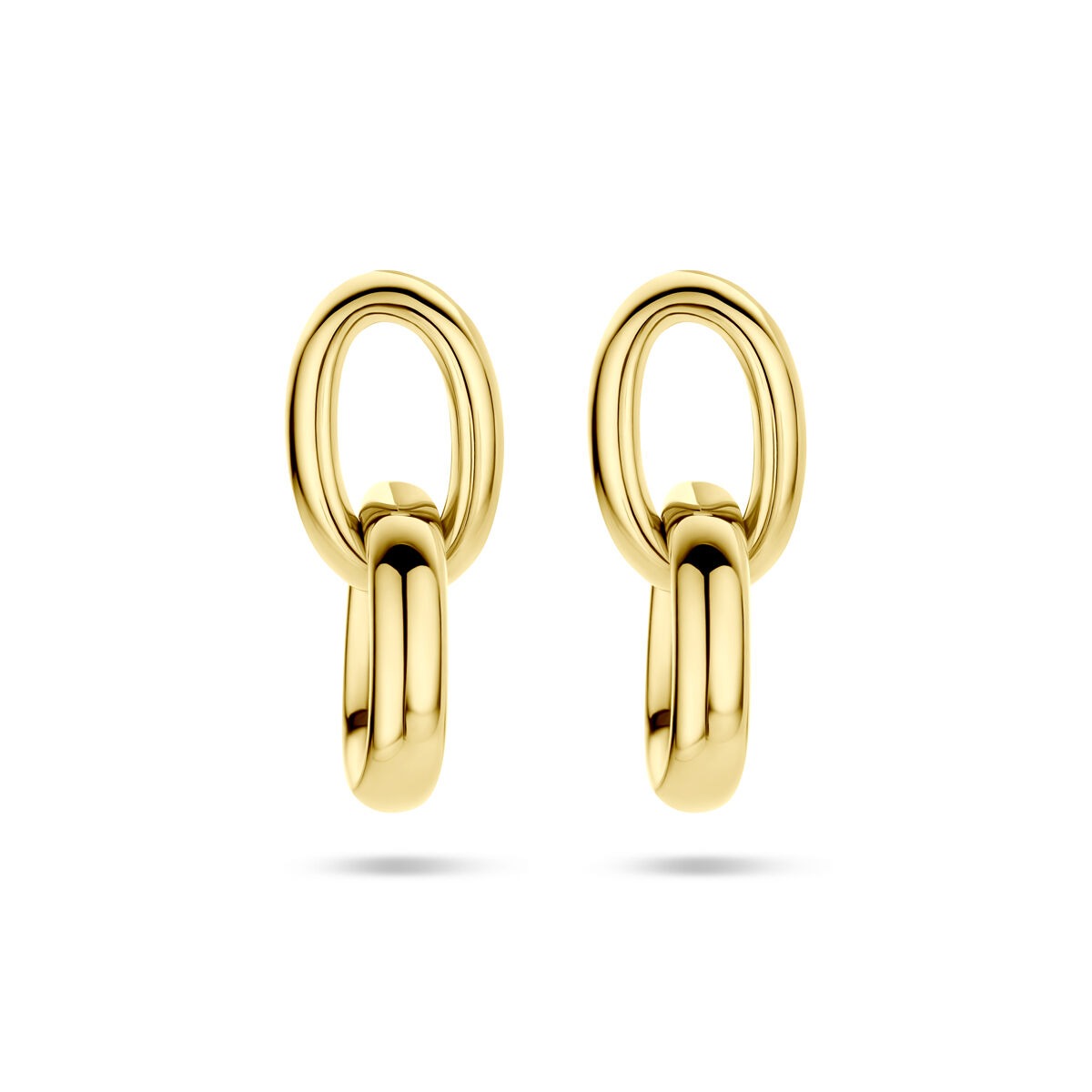 Ohrhänger aus 14 Karat Gelbgold mit ovalem Design und einer Länge von 24 mm