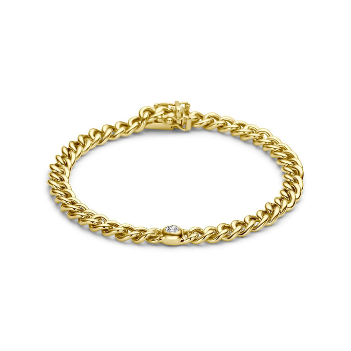 14k Geelgouden gourmet armband met diamant