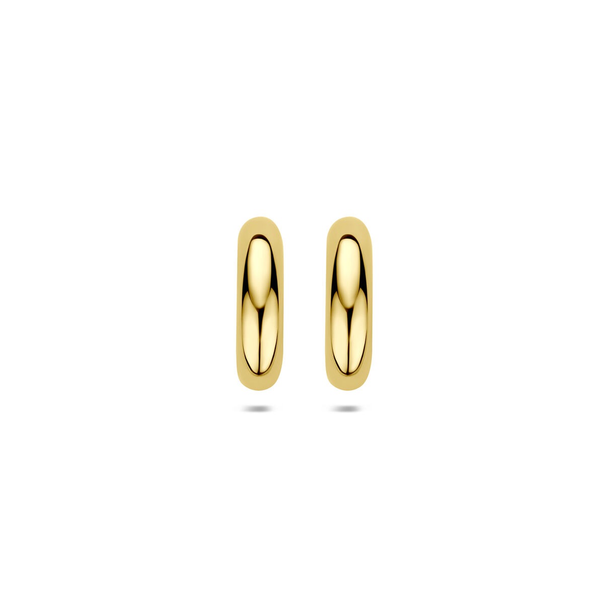14k Ohrstecker aus gelbem Gold in ovaler Form mit glänzender Oberfläche