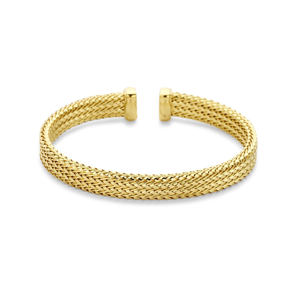 Klebendes 925 Silberarmband mit vergoldeter Oberfläche, 59 x 8 mm, in feiner Gewebestruktur