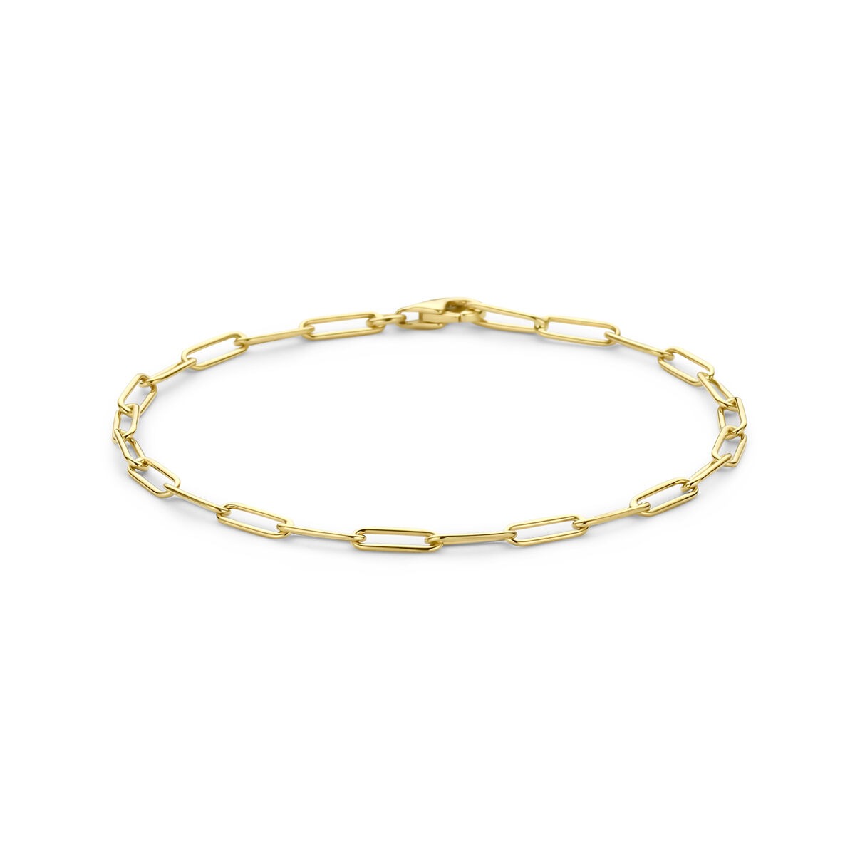 14k Gelbgoldene Anker-Armband mit rechteckigen Gliedern
