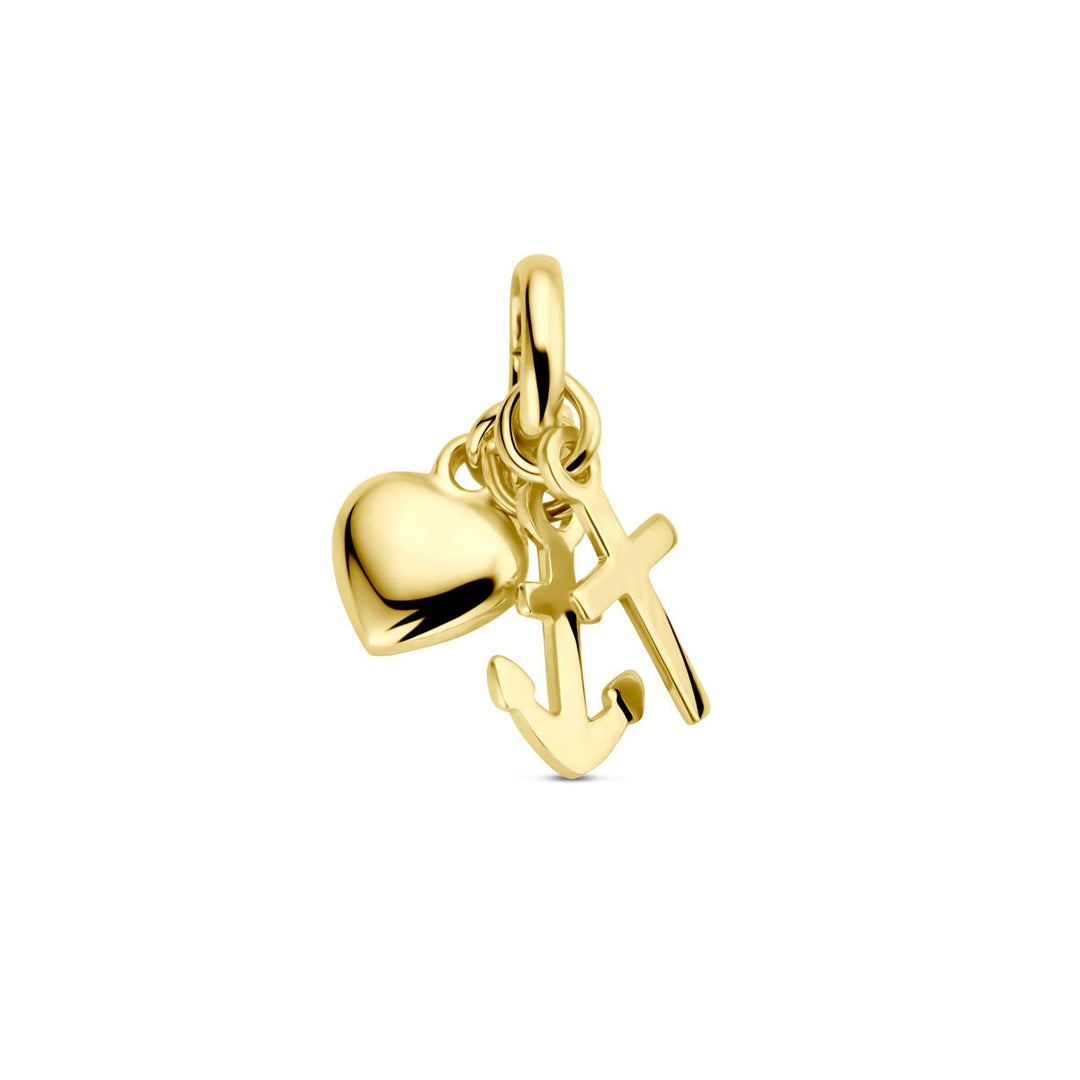 9k Geelgouden hanger geloof, hoop en liefde