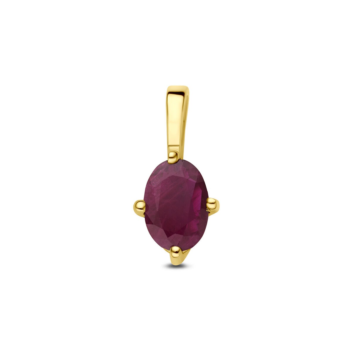 Hänger aus 14k Gelbgold mit ovalem, facettiertem Rubin