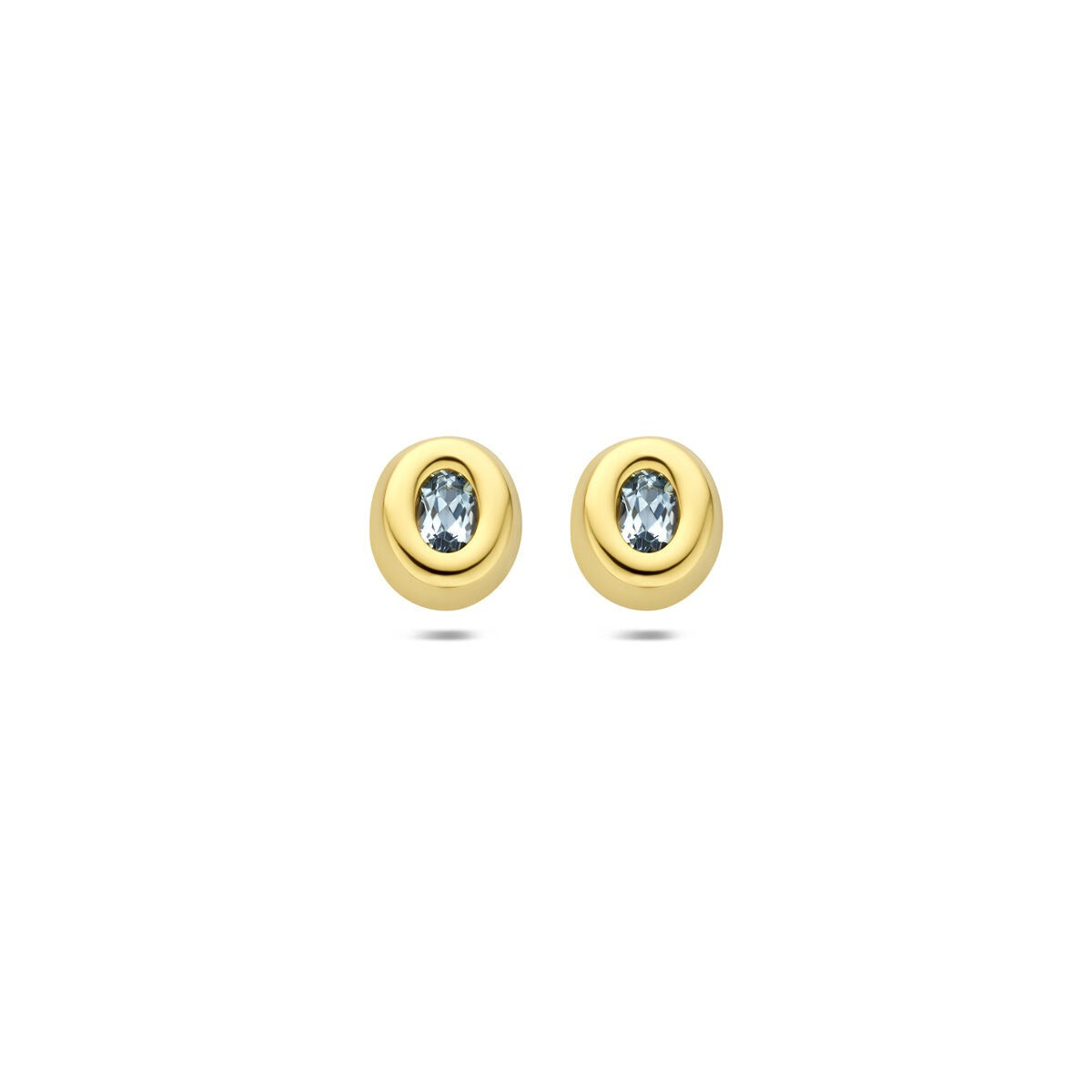 9k Ohrstecker aus Gelbgold mit blauen Topasen