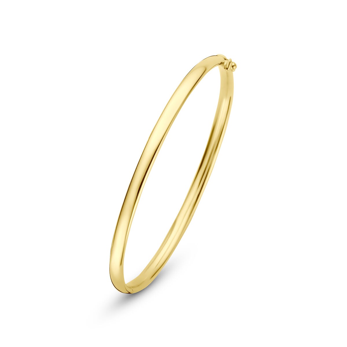 14k gelbgoldene Silgold Bangle mit einem Durchmesser von 4 mm für Damen
