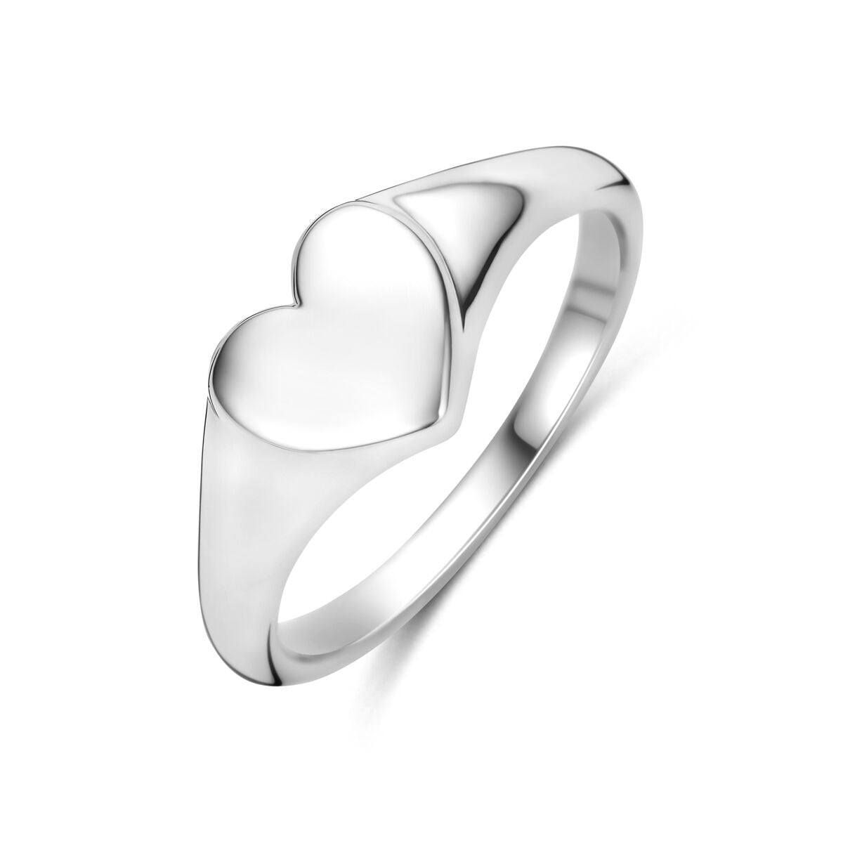 Ring aus rhodiniertem 925er Silber mit herzförmigem Design