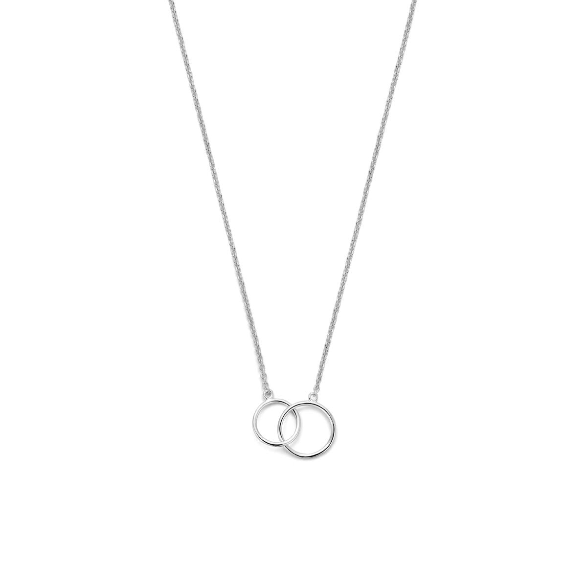 Collier aus rhodiniertem 925er Silber mit zwei runden Anhängern
