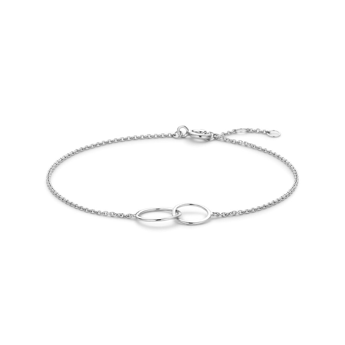 Armband aus rhodiniertem 925er Silber mit runder Anhänger und feiner Gliederkette