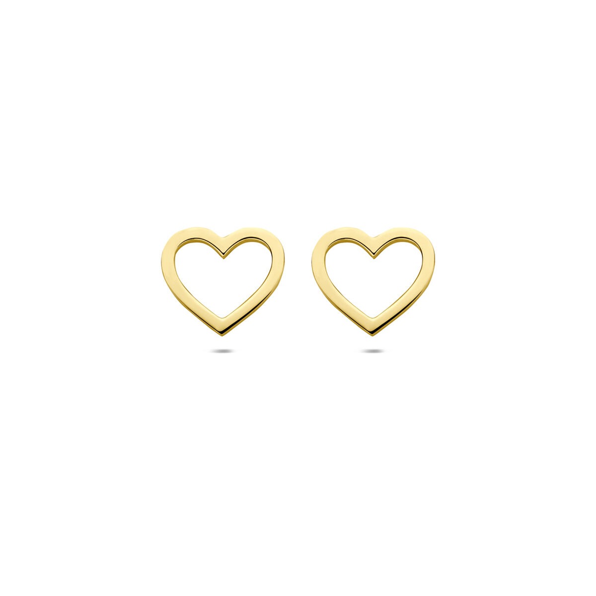 Ohrringe aus 14 Karat Gelbgold in Herzform ohne Steine