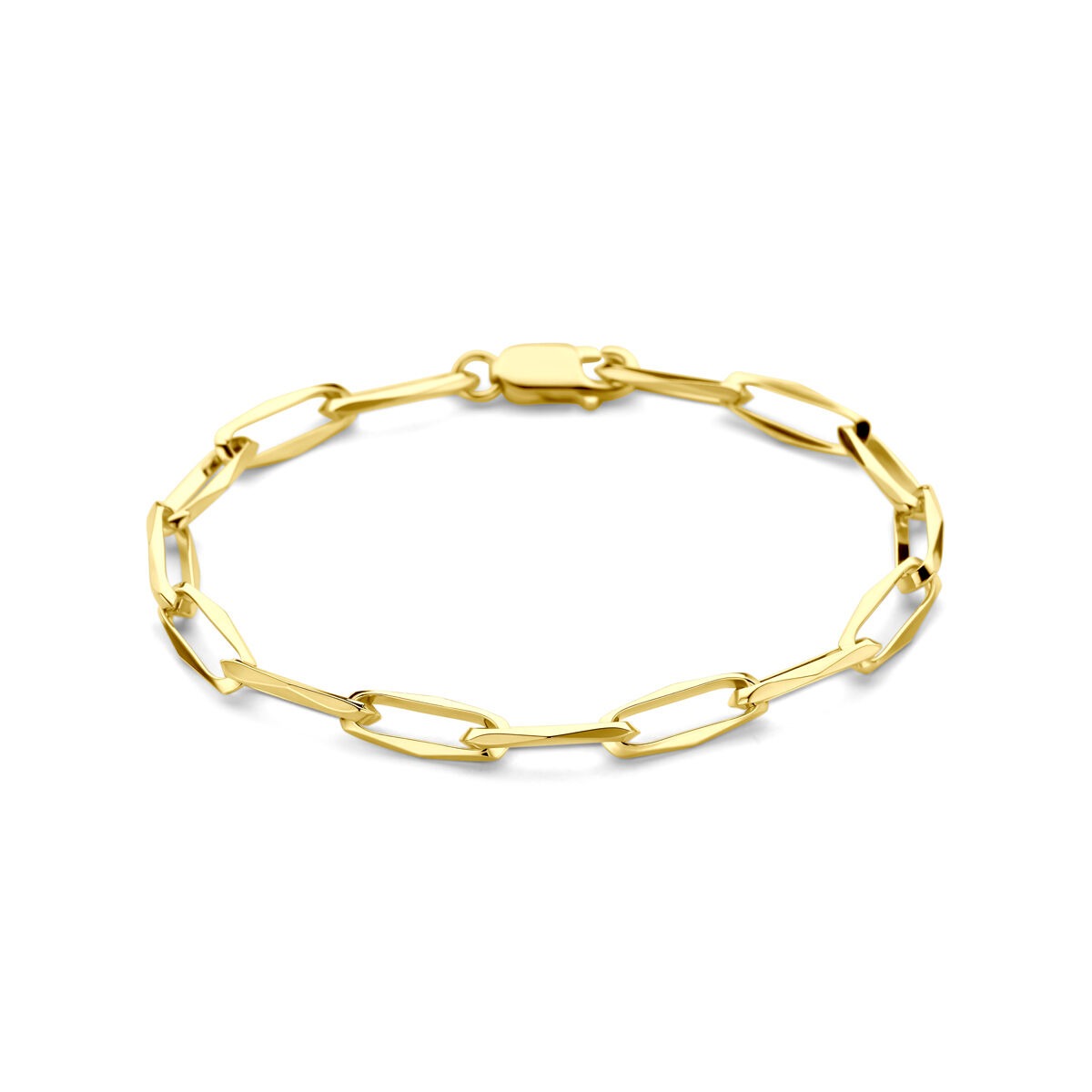 Armband aus 14-karätigem Gelbgold mit geschlossenen Gliedern und einer Breite von 5,5 mm