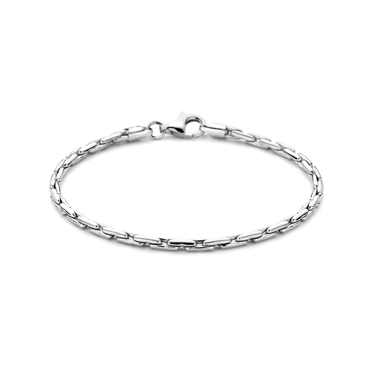 Zarte, gerhodineerde Silberarmband mit glänzender Oberfläche und feinem Kettendesign