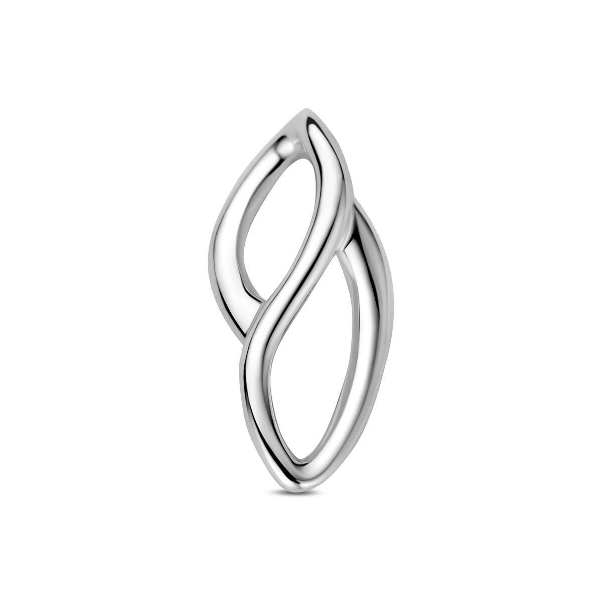 Hänger aus rhodiniertem 925er Silber in geschwungener, doppellagiger Form