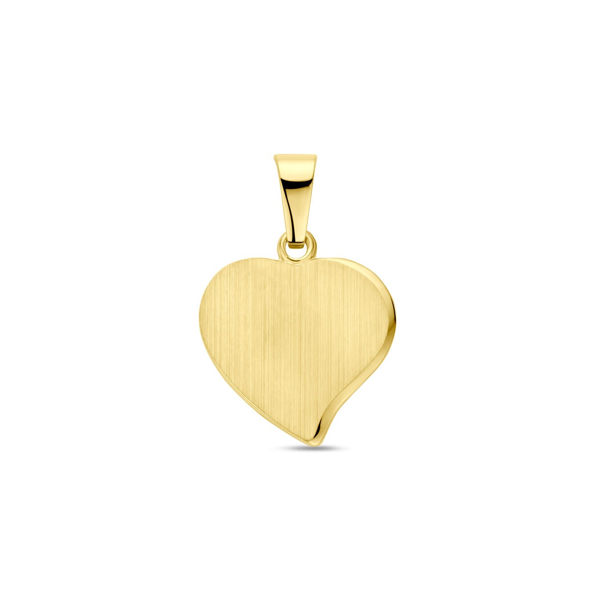 Hänger in Herzform aus 9 Karat Gelbgold mit gebürsteter Oberfläche