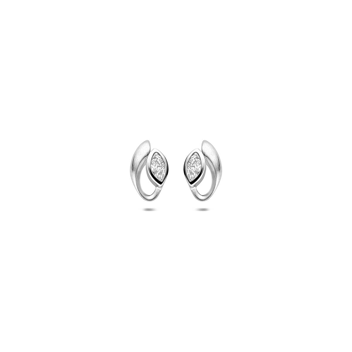 Gerhodineerd 925 zilveren oorknopjes met zirkonia