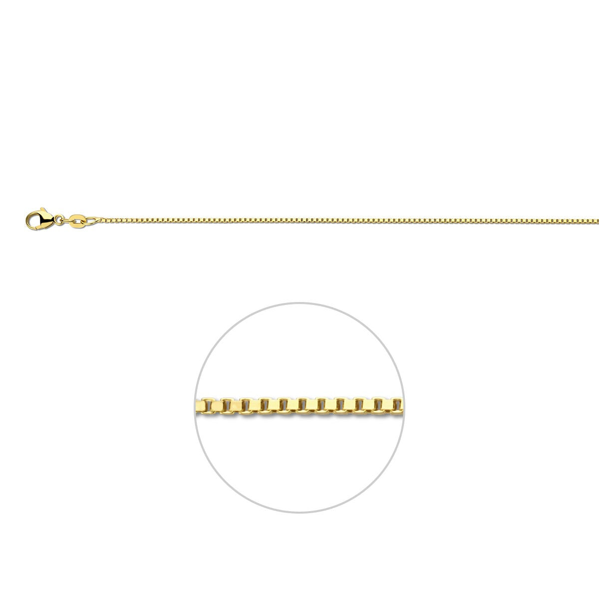 14k Gelbgoldene Armband mit venezianischem Glied, 1,1 mm dick