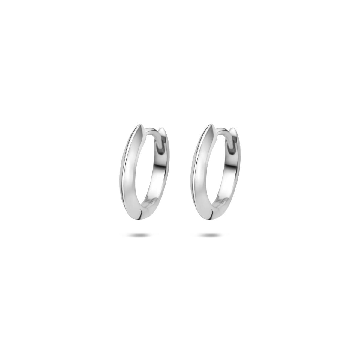 Gerhodinierte Klapp-Ohrringe aus 925 Silber mit einer Größe von 13 x 2 mm