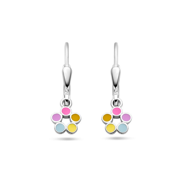 Ohrringe Blume Brisur Haken Silber rhodiniert