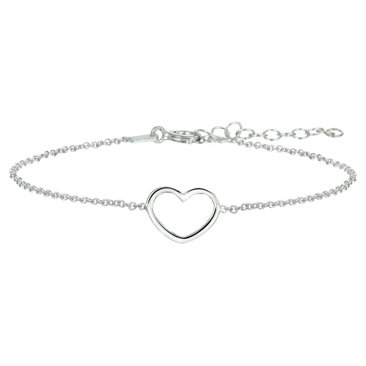 Armband Herz 16 + 3 cm Silber rhodiniert
