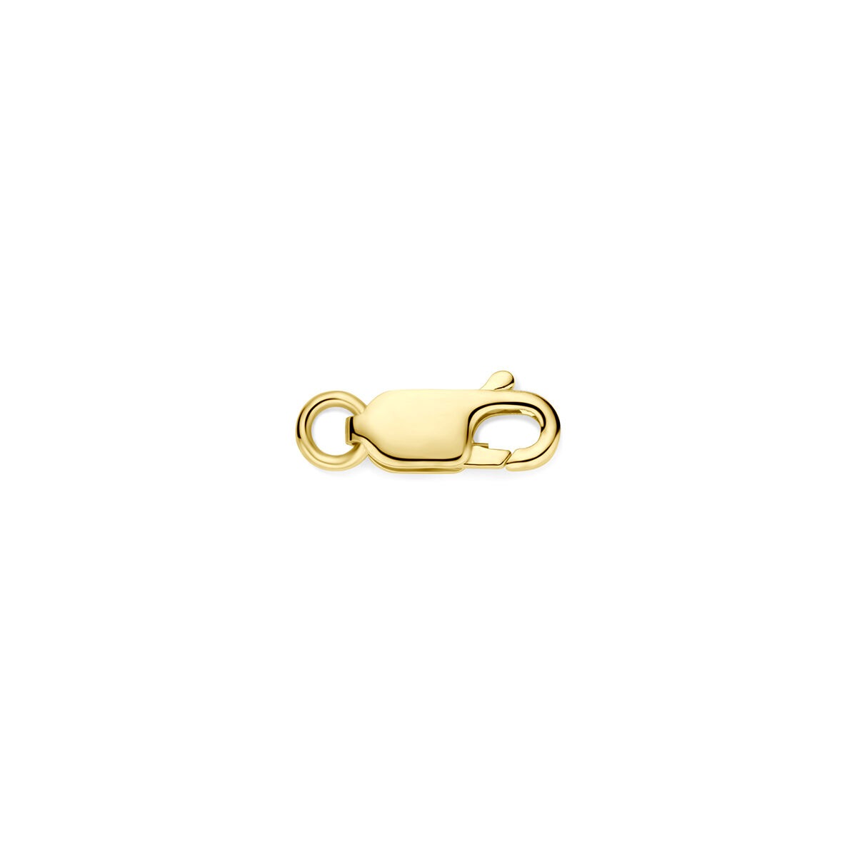 Karabinerhaken aus 9 Karat Gelbgold mit glatter Oberfläche und einfachem Design