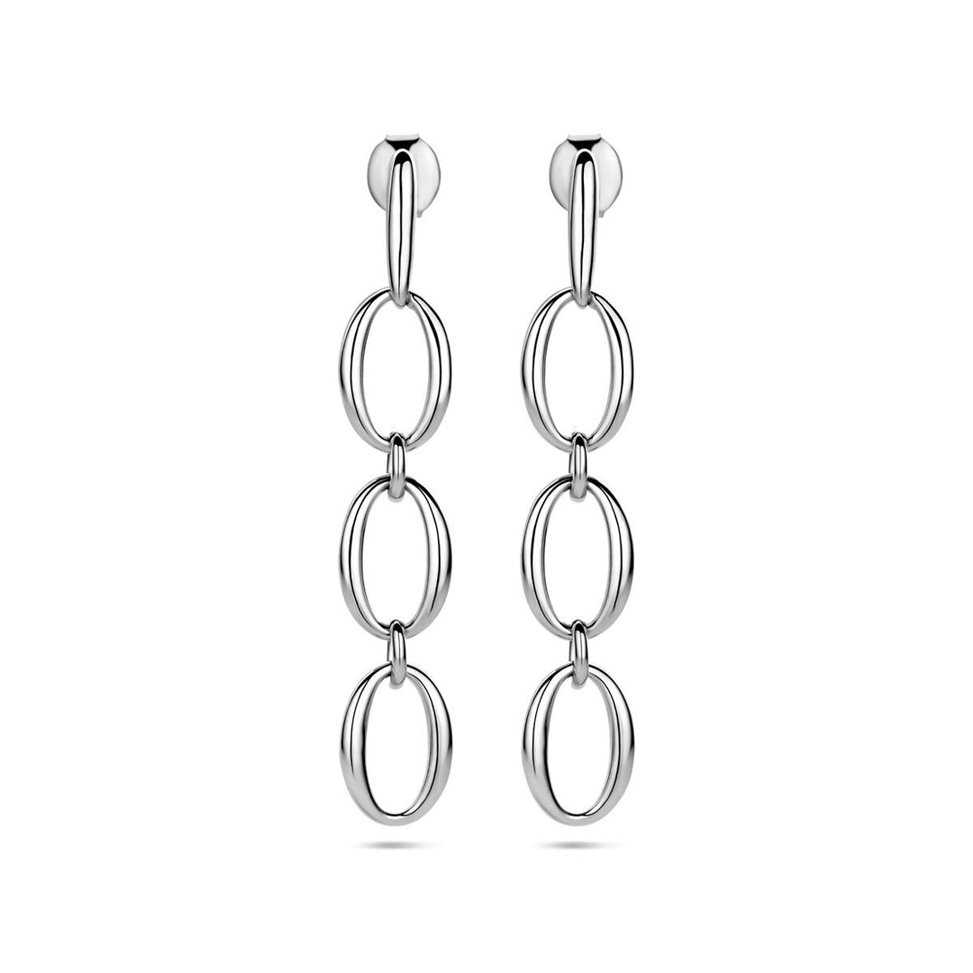 Gerhodineerd zilveren oorhangers 45mm