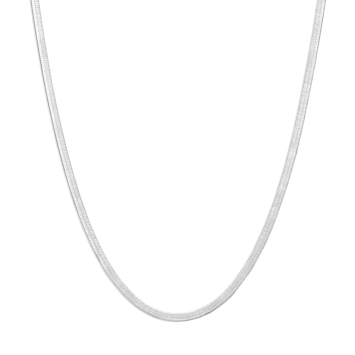 Gerhodiniertes 925 Silber Schlange Collier mit einer Breite von 3,6 mm
