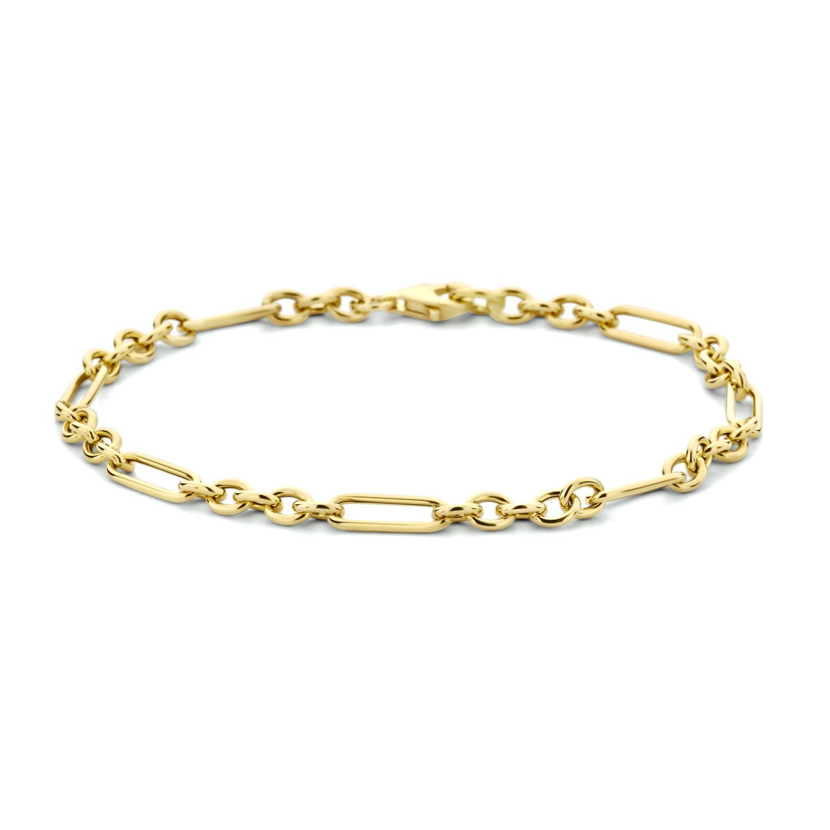 Anker-Armband aus 9 Karat Gelbgold mit 19 cm Länge und ovalen Gliedern