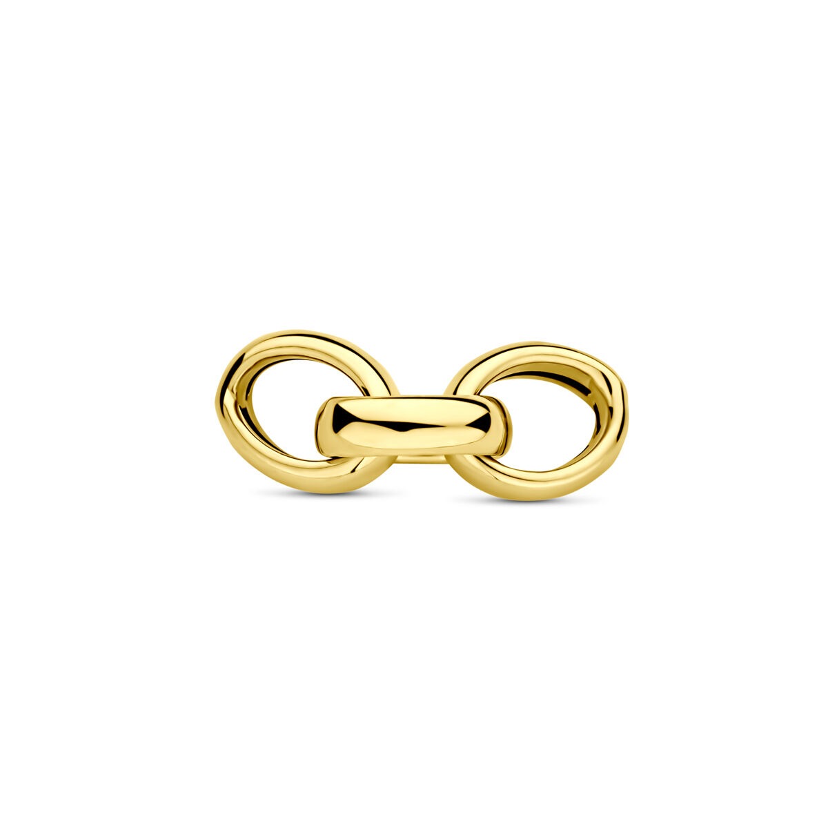 Schmuckstück aus 14k gelbem Gold mit zwei ovalen, verbundenen Gliedern