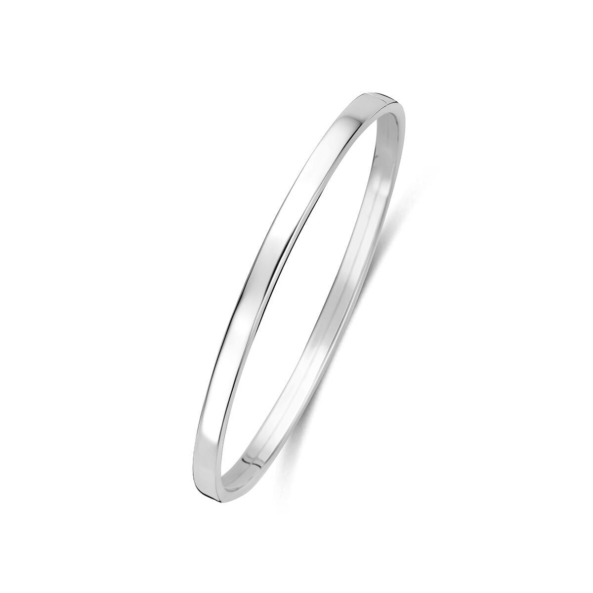 Bangle aus rhodiniertem 925er Silber in schlichter, glatter Form ohne Verzierung