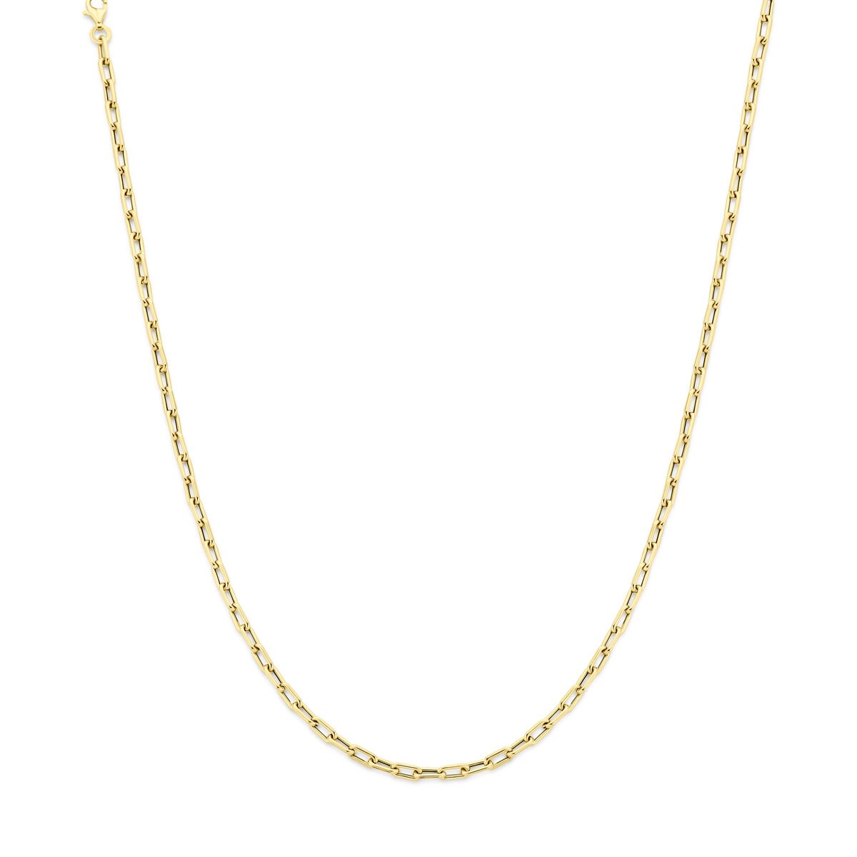 14k goldene Ankerkette mit feinen Gliedern in glänzender Oberfläche