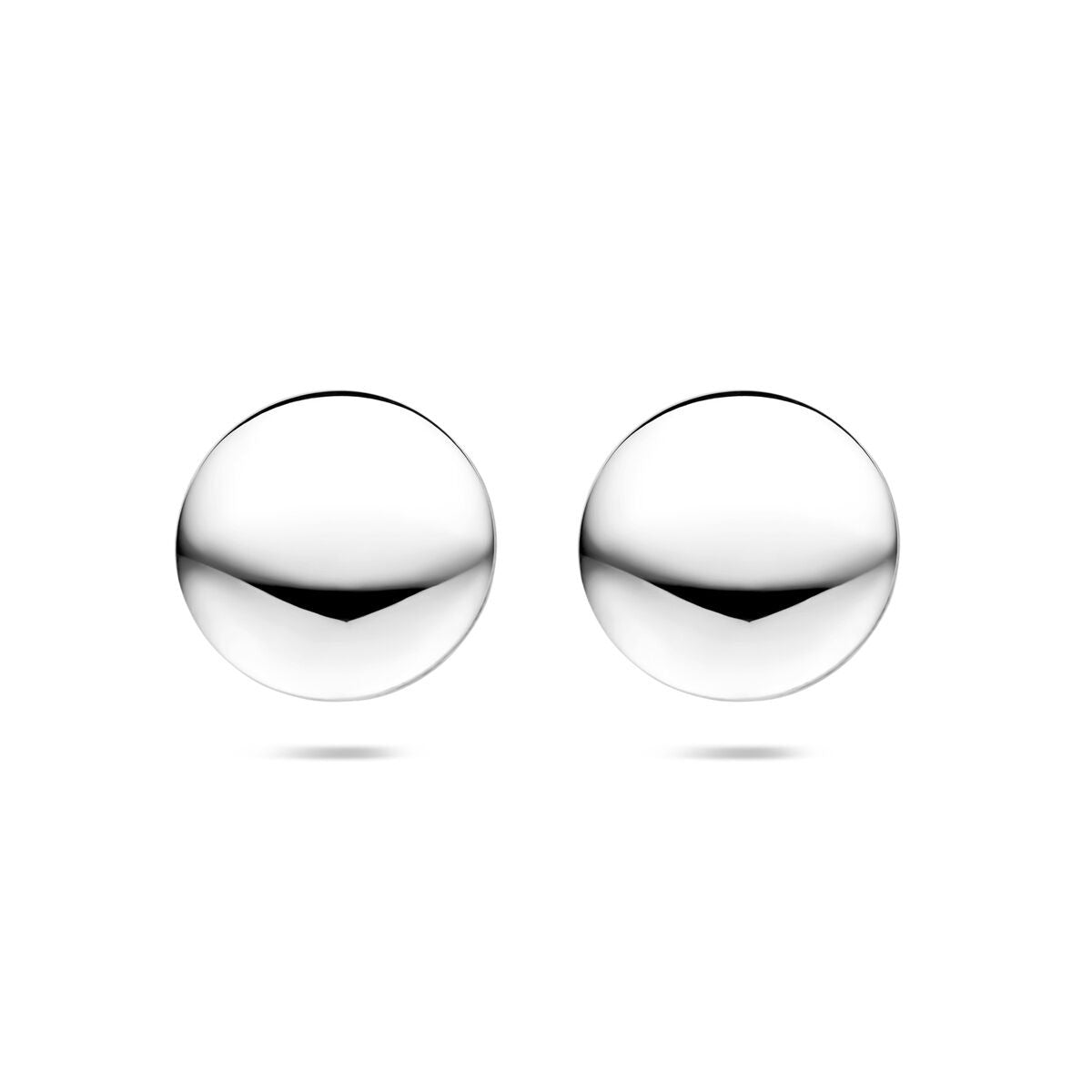 Runde Ohrstecker aus rhodiniertem 925 Silber mit glänzender Oberfläche