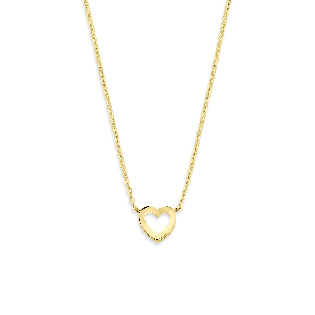 Goldene Kette mit herzförmigem Anhänger aus 14k, feines Anker-Collier