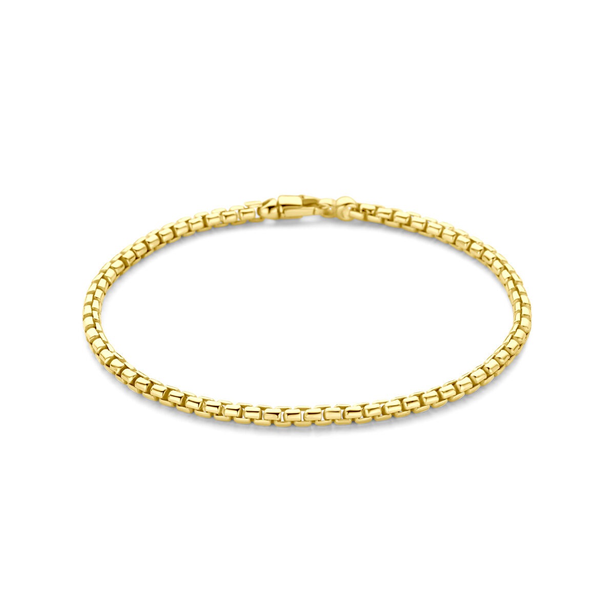 Armband aus 14k Gold auf Silber, 19 cm lang, mit feiner, glatter Oberfläche und klassischem Design
