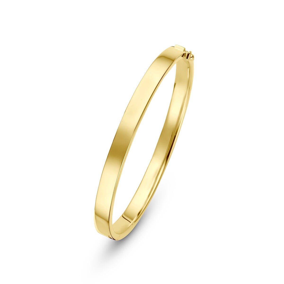 Bangle aus 14k Gelbgold, 6 mm breit, mit glatter, glänzender Oberfläche