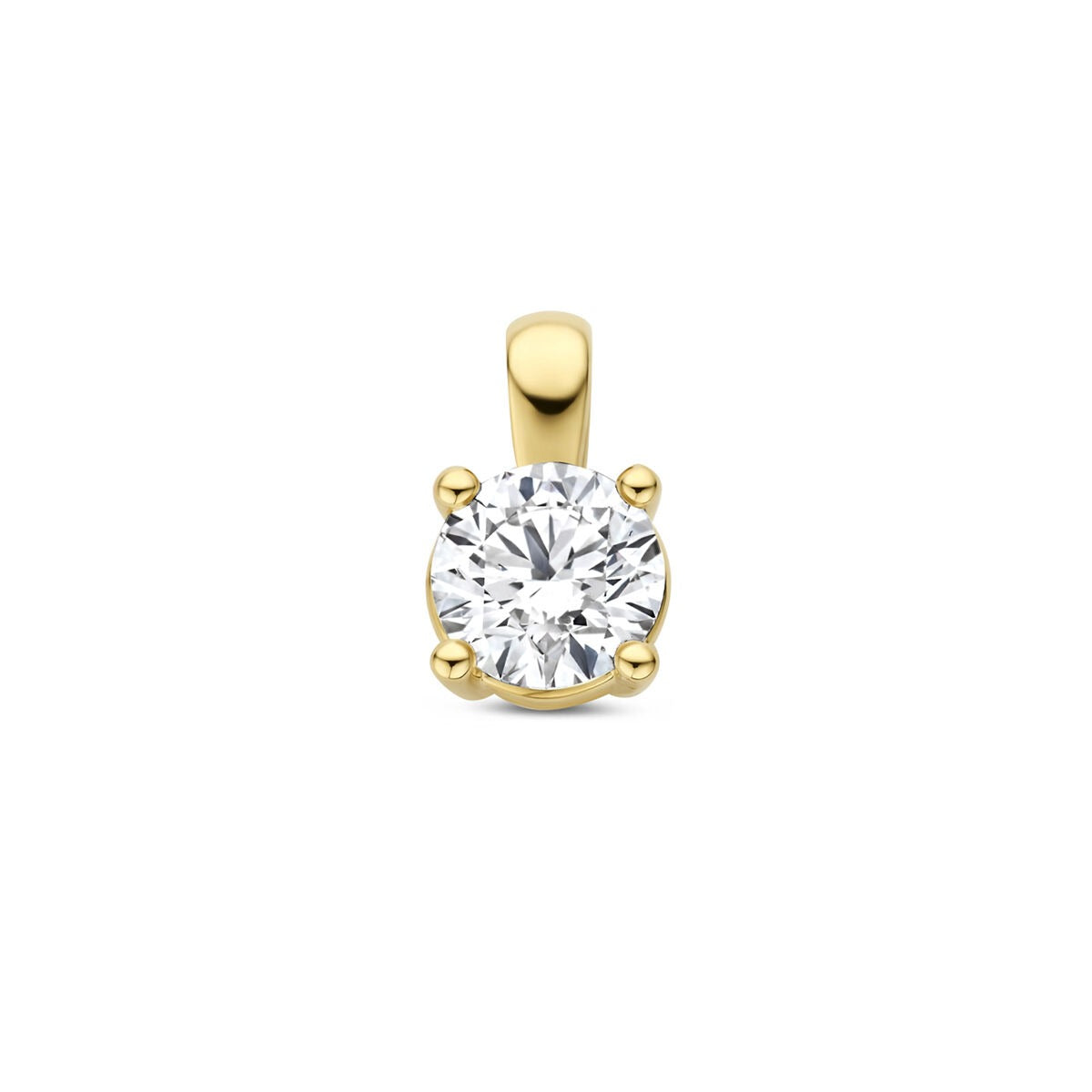 Hänger aus 14k Gelbgold mit einem 0,25 ct brillant geschliffenen lab-grown Diamanten
