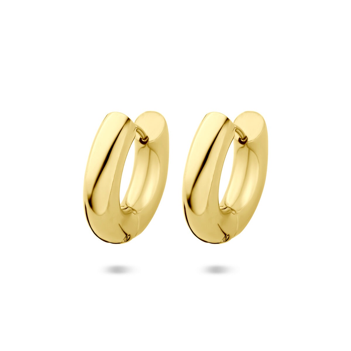 Goldfarbene Stahl-Klappohrringe mit einer Größe von 20x5mm