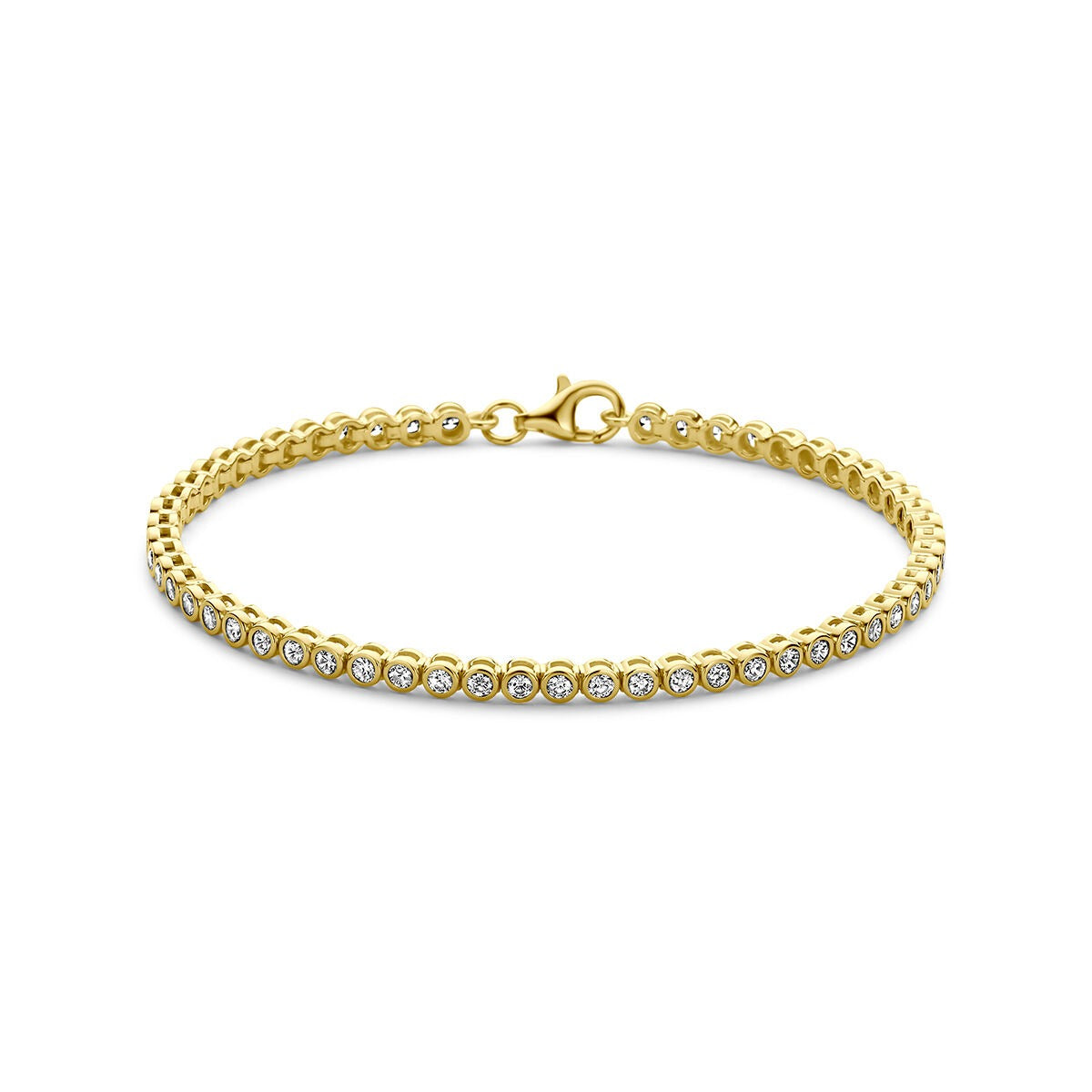 Vergoldetes 925 Silber Tennisarmband mit Zirkonia-Steinen