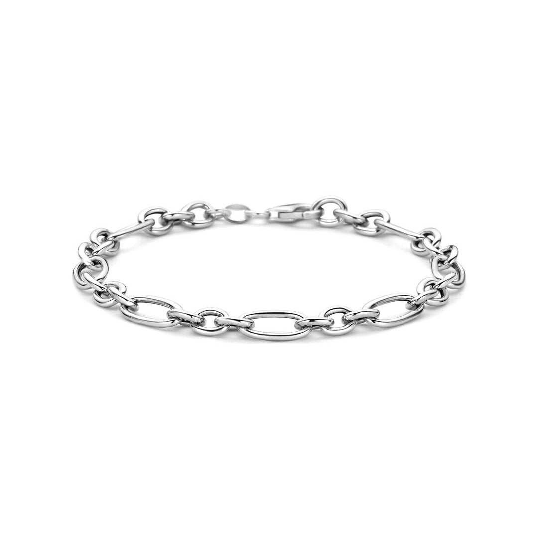 Gerhodineerd zilveren ankerschakel armband