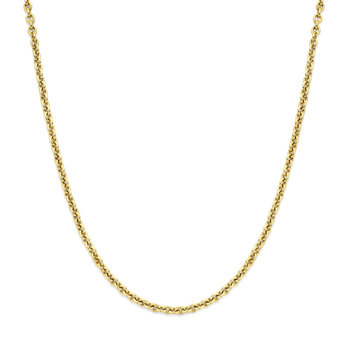 14k gelbes Goldcollier mit Ankerkette