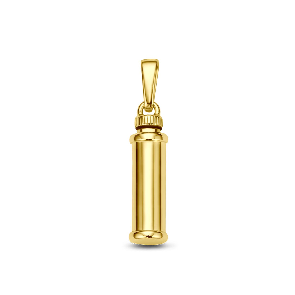 Urnhänger aus 9k Gelbgold mit polierter Oberfläche in zylindrischer Form