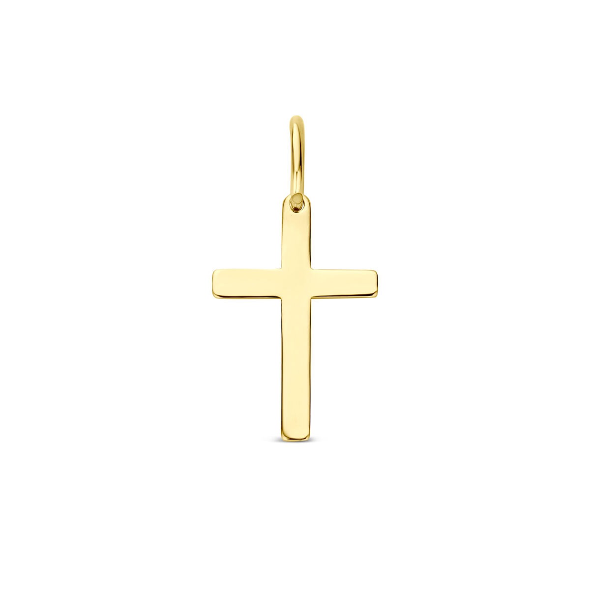 Hänger aus 9 Karat Gelbgold in Form eines schlichten Kreuzes