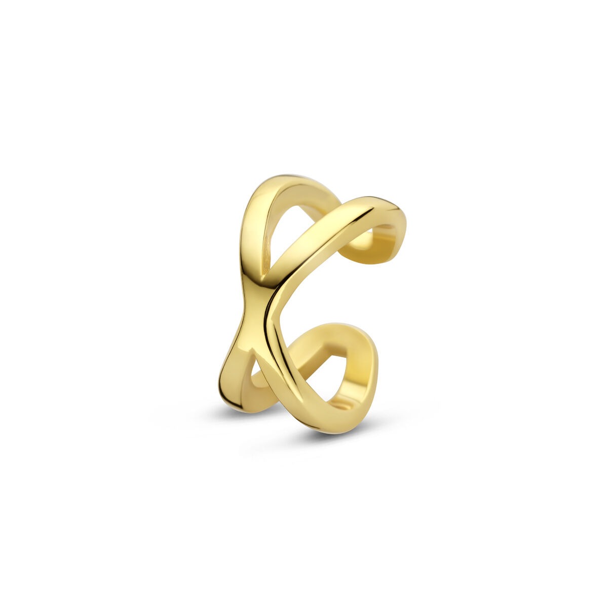 Vergoldeter 925 Silber Ear Cuff in gelber Farbe mit geschwungenem Design