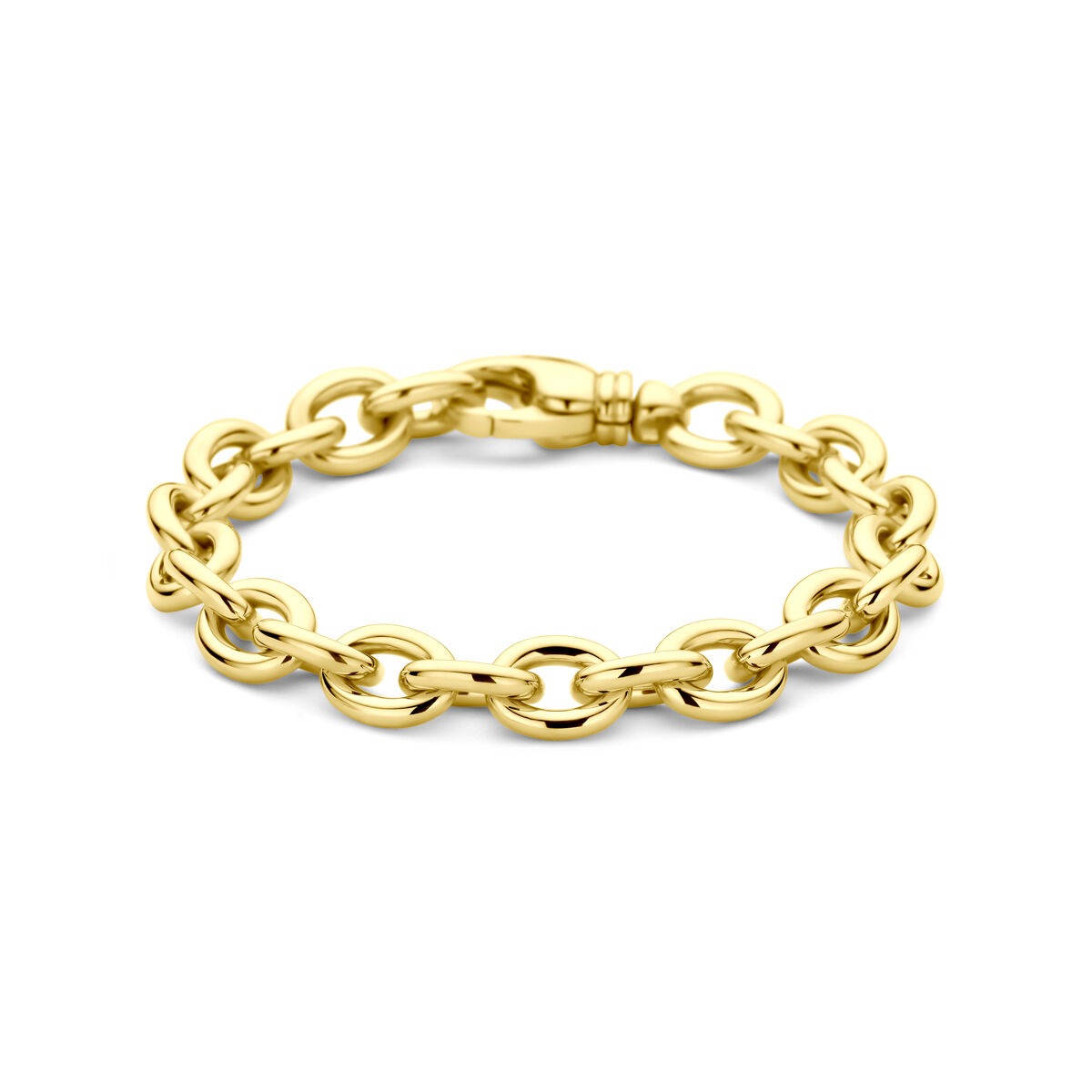 Goldene Anker-Armband aus 14k mit ovalen Gliedern und einem Karabinerverschluss