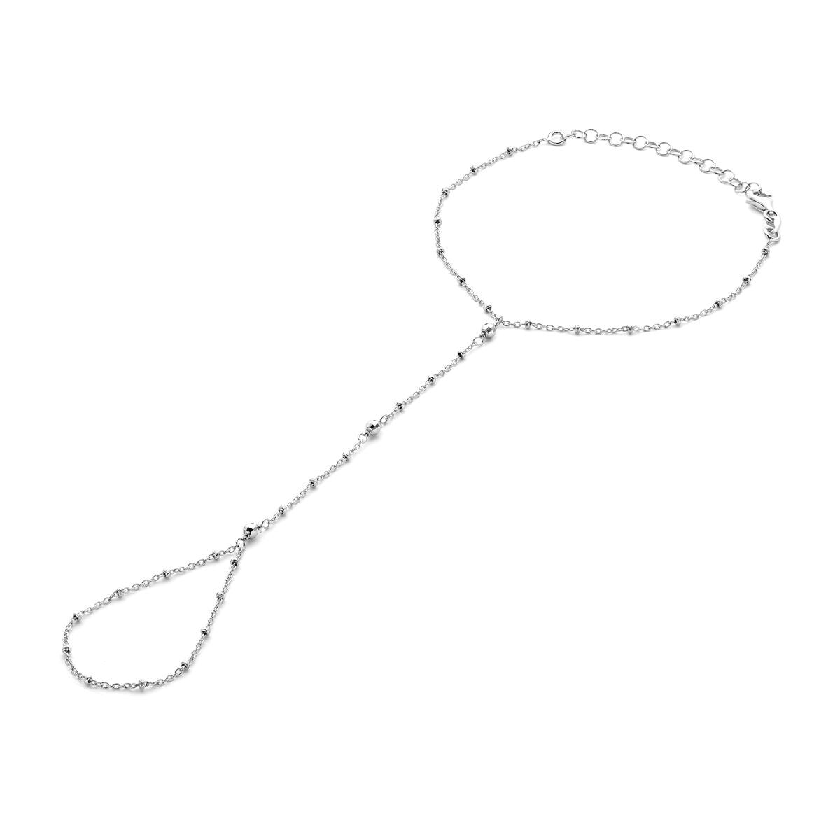 Silbernes, rhodiniertes 925-Halsband mit Ankerkette und feinen Gliedern