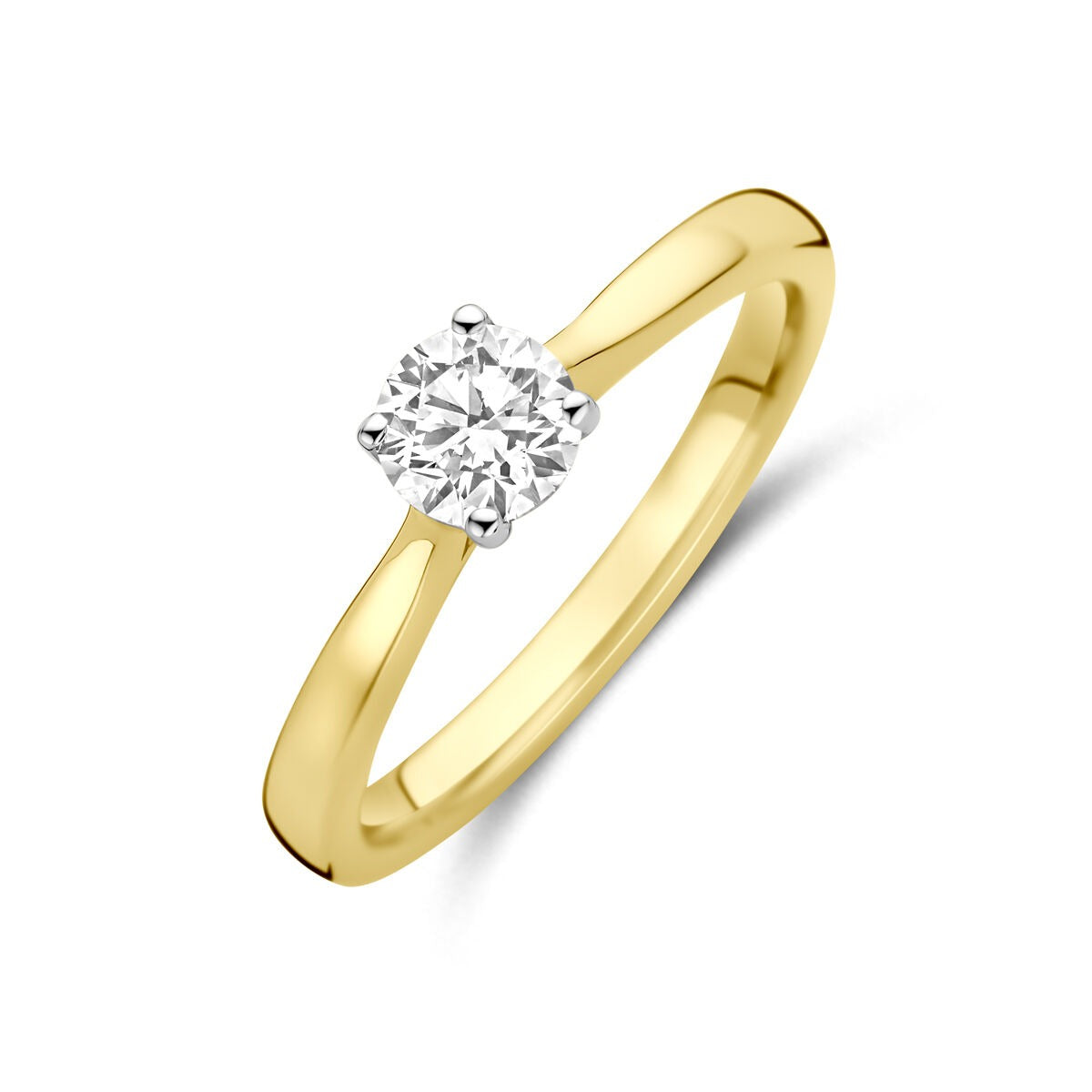 14k Bicolor Ring aus Gelbgold und Weißgold mit 0,50 ct lab-grown Diamant