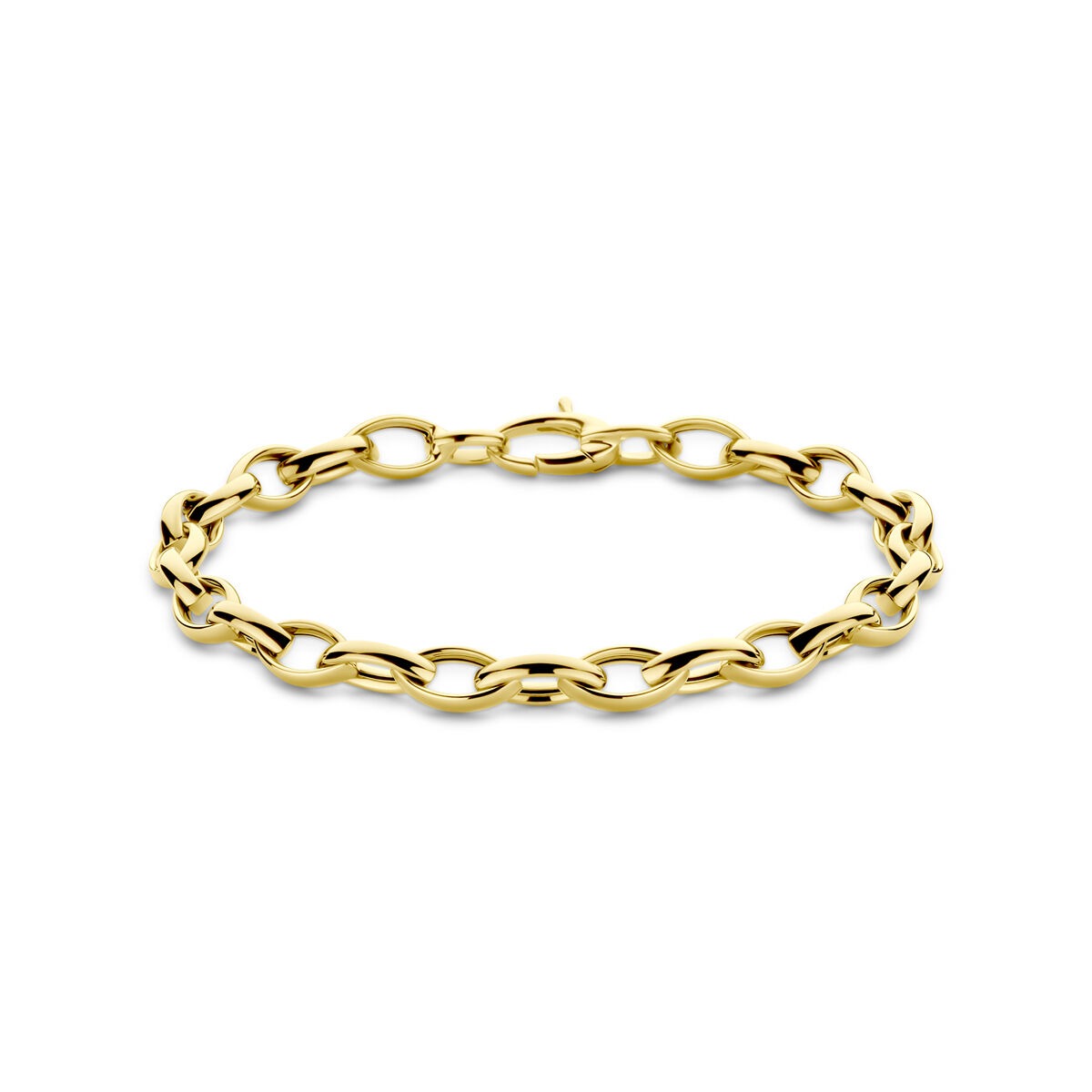 Armband aus 9 Karat Gelbgold mit ovalen Gliedern und einem sicheren Verschluss