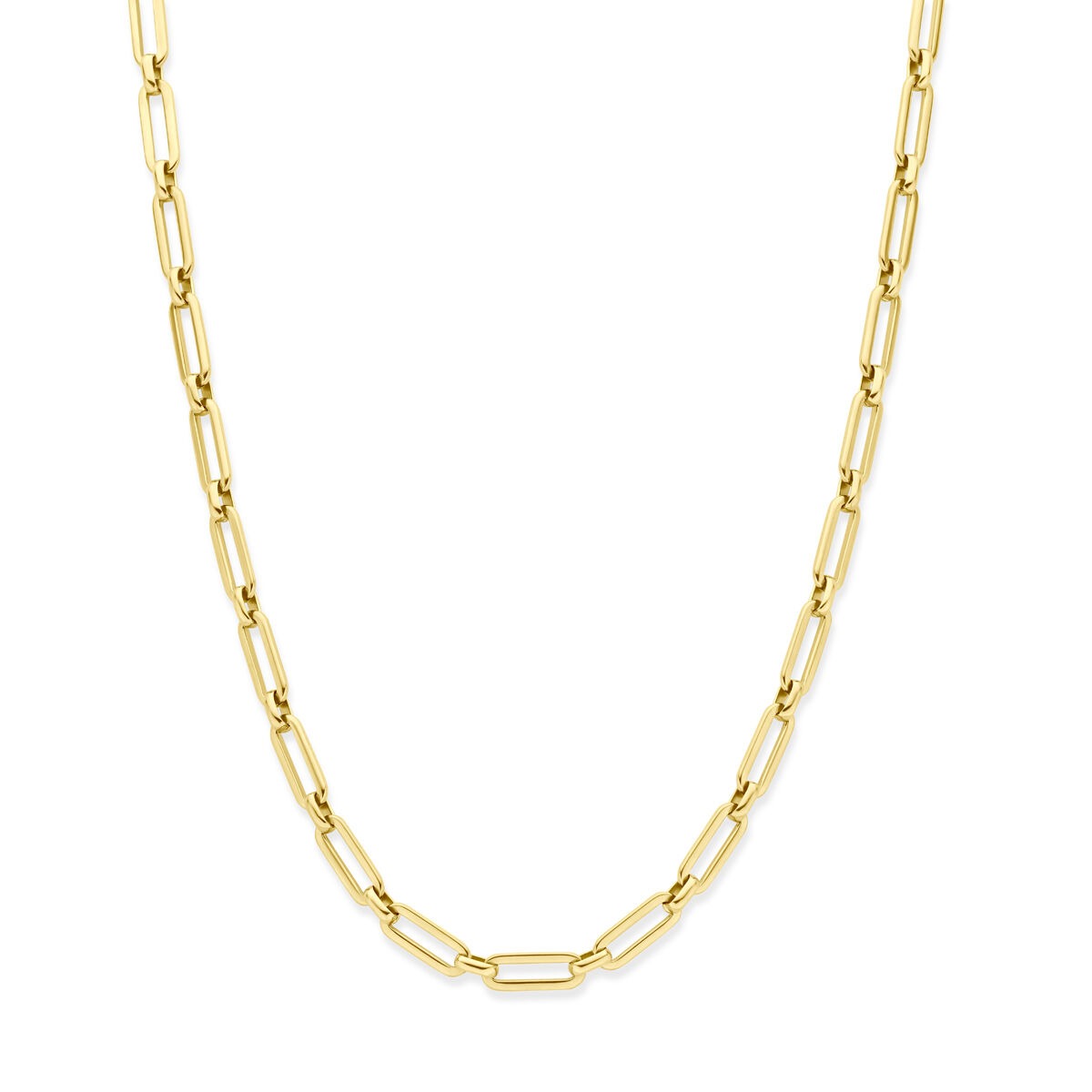 Halskette aus Edelstahl mit goldfarbener Beschichtung, 40 bis 45 cm lang, im Gliederdesign