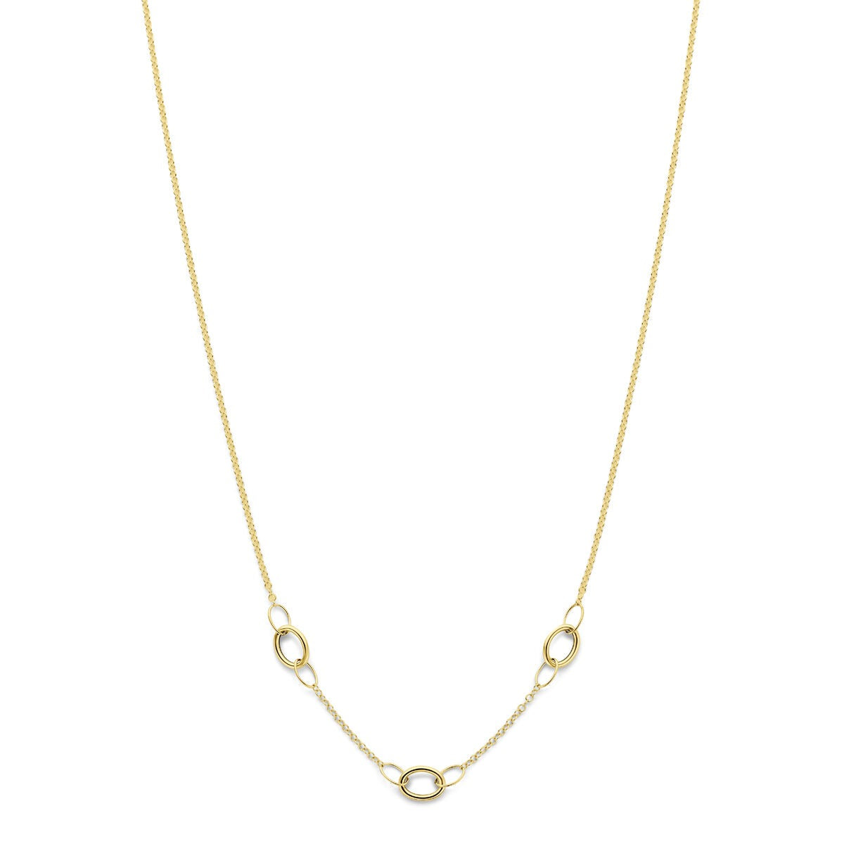14k Gelbgoldkette mit ovalen Gliedern und feiner, schmaler Kette