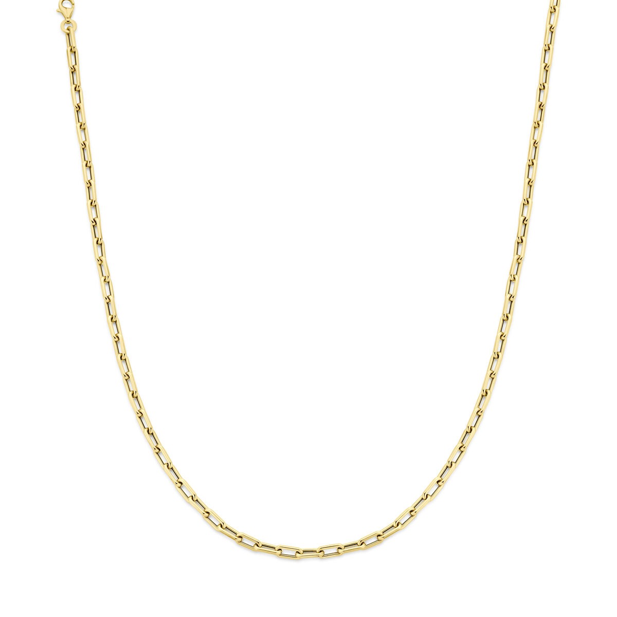 14k gelbgoldene Ankerkette mit feinen Gliedern und glänzender Oberfläche