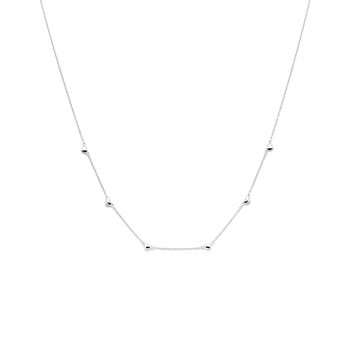 Zarte, gerhodineerde Kinderkette mit kleinen Herzchen und feinem Gliederdesign